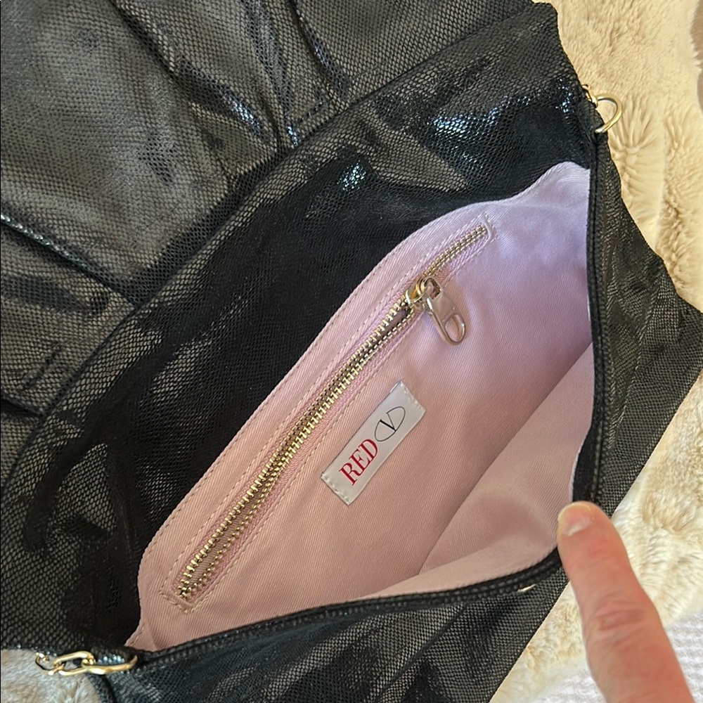 RED Valentino Shimmering Black Bow Purse with shoulder strap. NWOT - Picture 4 of 6